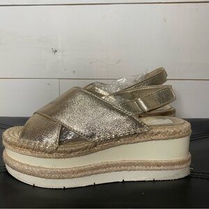 Metallic Gold Platform Sandals